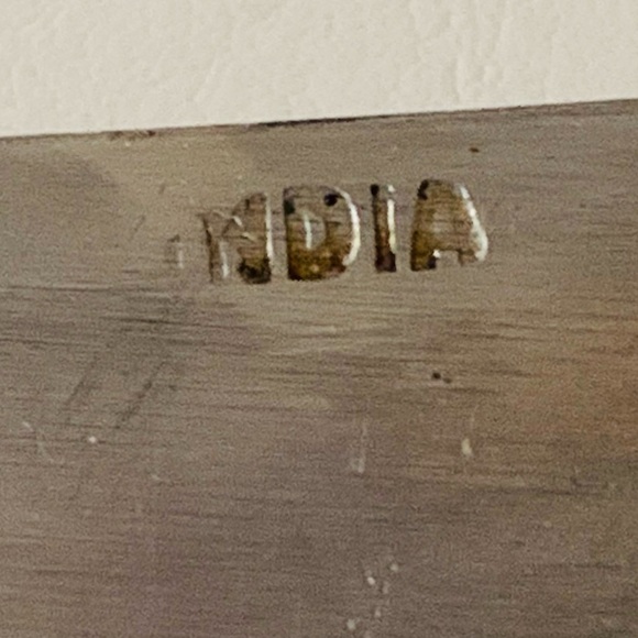 Vintage Hand Carved Wood and Brass Meat Carving Set Knife/Fork Made In India - Picture 4 of 9